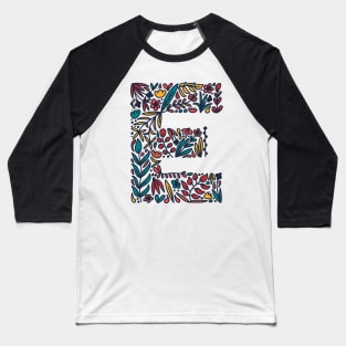 Tropical Letter E Baseball T-Shirt